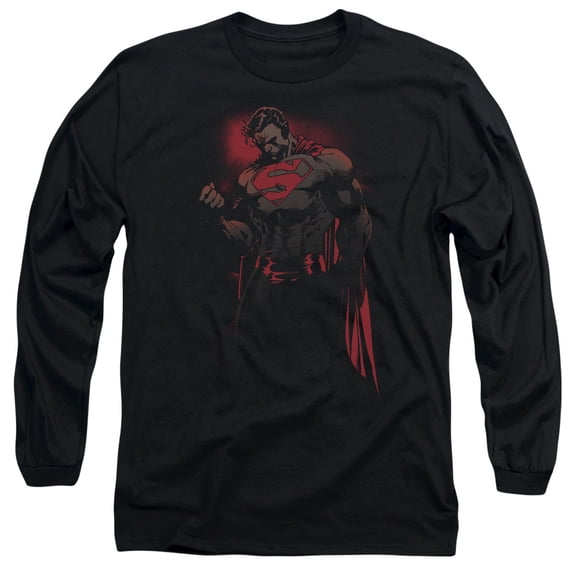 Superman Red Son Long Sleeve Adult 18/1 T-Shirt Black