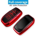 thumbnail image 3 of Key Fob Cover Compatible with Toyota Camry 4Runner Venza RAV4 Prime Land Cruiser Grand Highlander Tacoma Corolla Prius Crown Tundra Hilux Mirai 2016-2026 4/5 Button Keychain Case Holder Protector,Red, 3 of 5