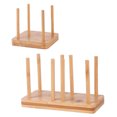 thumbnail image 4 of Dispensador de vasos desechables de 2 piezas, estante para vasos de papel de madera, estante para almacenamiento de vasos para uso doméstico, 4 of 7