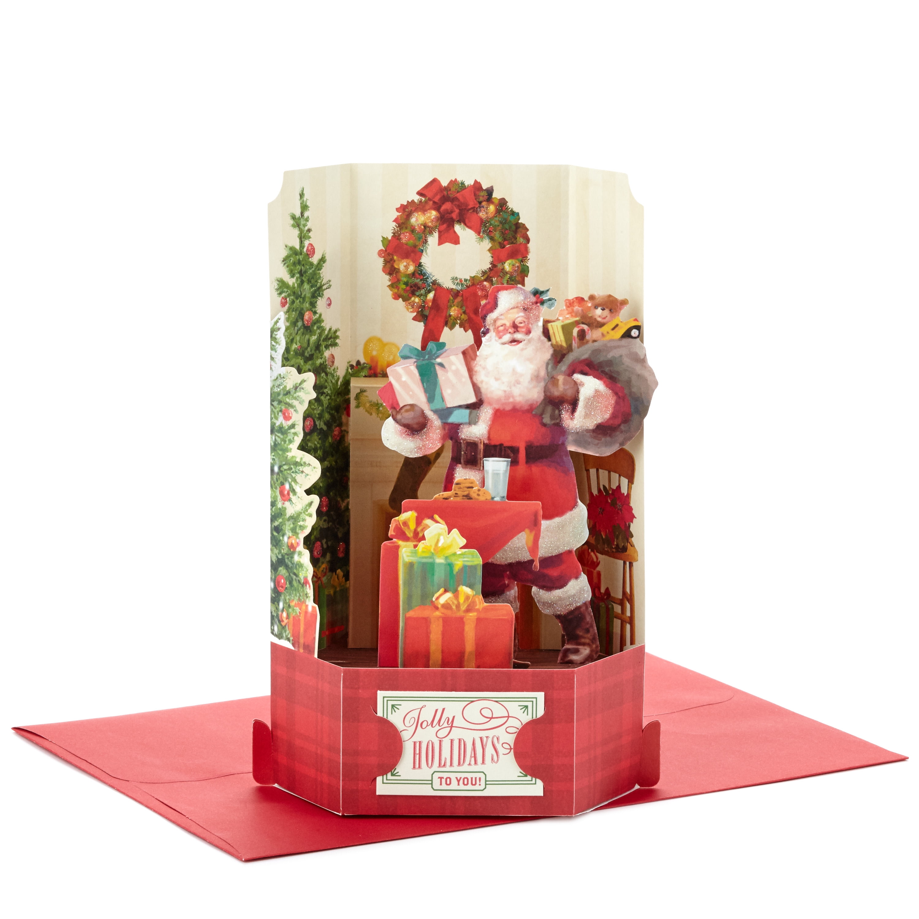 Hallmark Paper Wonder Displayable Pop Up Christmas Card (Vintage Santa