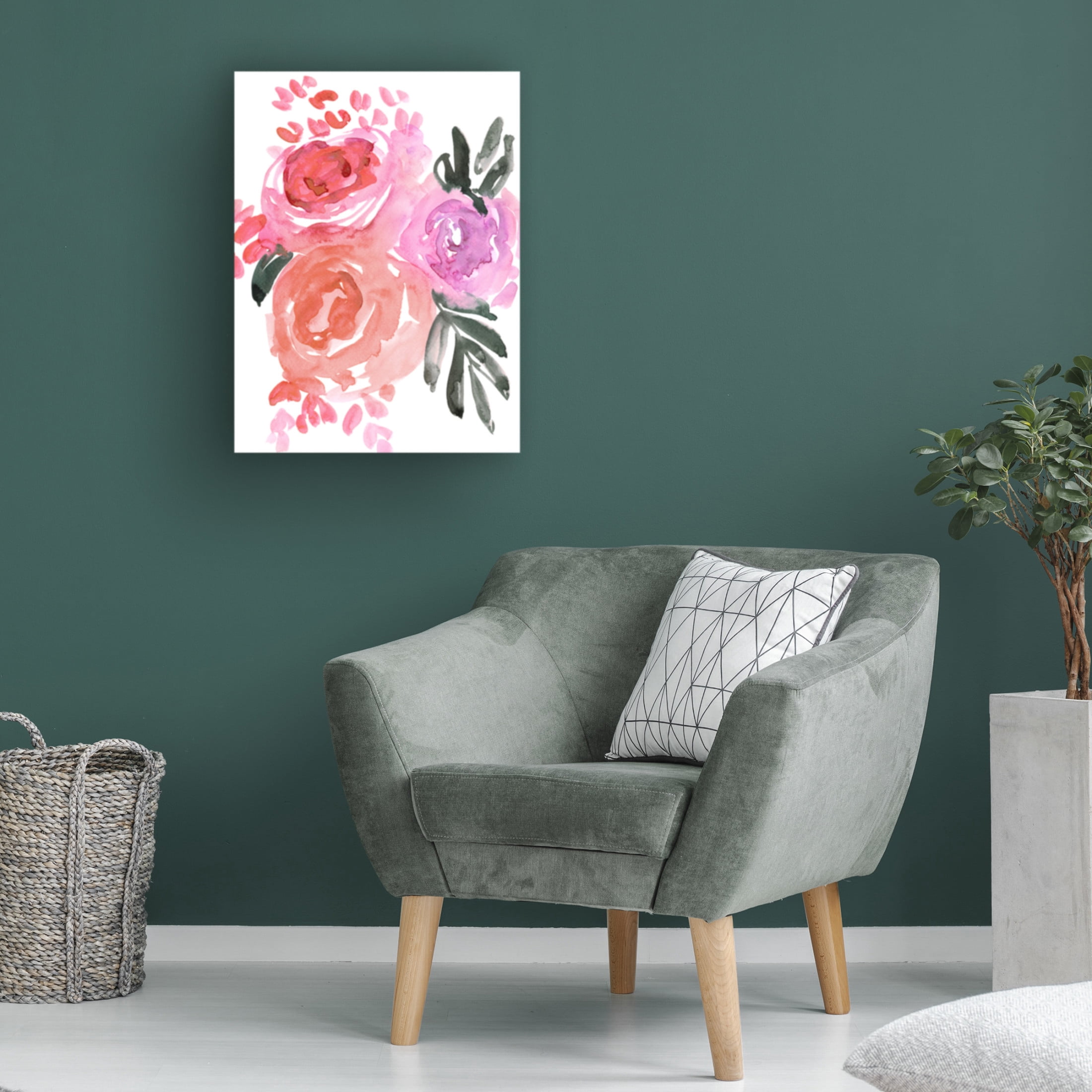 Trademark Fine Art Rosana Laiz Blursbyai Maeko loose watercolor florals I Canvas Wall Art
