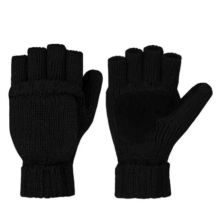 Xcr Womens Mitten - Winter Knitted Gloves-Fitbest Mens Womens Wool Knitted Gloves Winter Gloves Warm Wool Mittens With Mitten Cover