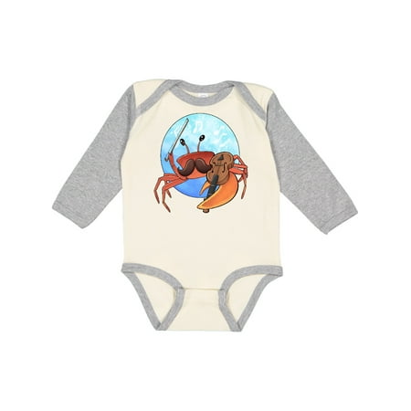 

Inktastic Fun Fiddler Crab with Violin and Mustache Gift Baby Boy or Baby Girl Long Sleeve Bodysuit