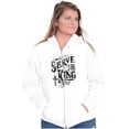 thumbnail image 4 of Serve The King Jesus Christ Religion Zip Up Hoodie Men's Women's Brisco Brands S, 4 of 6