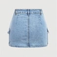 thumbnail image 7 of KAUOD Girls Denim Cargo Skirt Zipper High Waist Jean Skirts Teen Vintage Casual Slim Fit Denim Skirts Y2K Trendy Skirt, 7 of 7