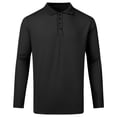 thumbnail image 2 of Domuza Men's Slim Fit Long Sleeve Polo, Soft Knit Sweater Shirt, Versatile Casual Top for Golf Work Travel Black M, 2 of 7