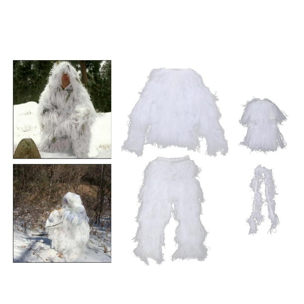 White Snow Suit Ghillie Suit Set Hunting Suit Clothing Adult 