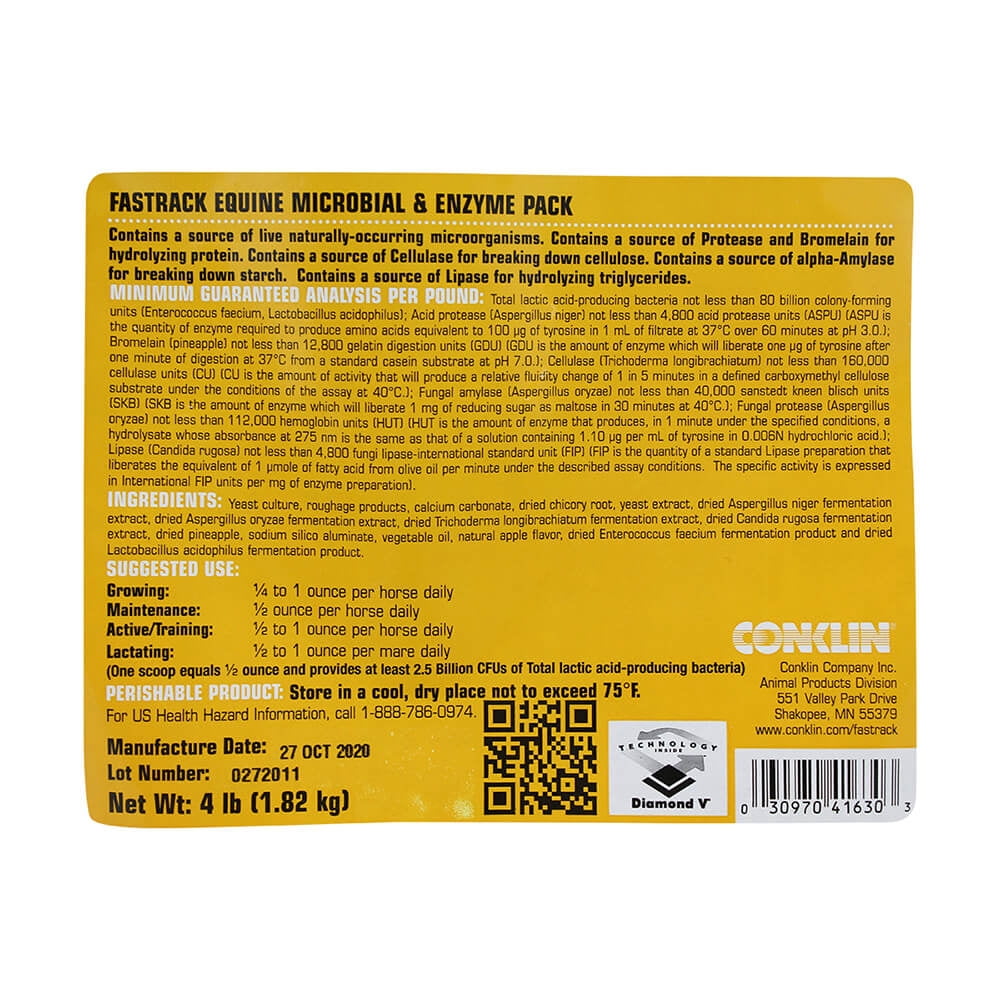 Fastrack Equine Microbial And Enzyme Pack, 4 lb.