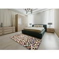 thumbnail image 5 of Ahgly Company Machine Washable Indoor Round Abstract Velvet Maroon Purple Area Rugs, 7' Round, 5 of 7