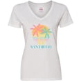 thumbnail image 3 of Inktastic San Diego California Beach Vacation Women's V-Neck T-Shirt, 3 of 5