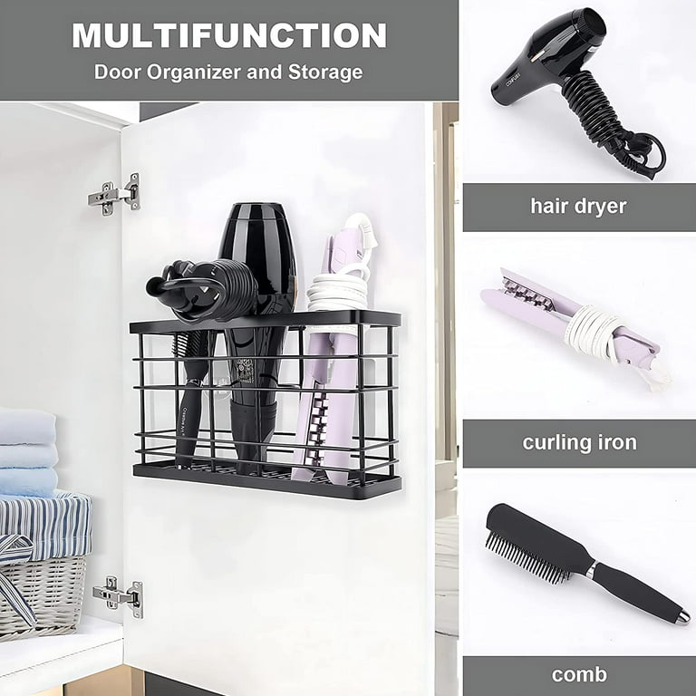 Hair Dryer Holder Hair Tool Organizer Wall Mounted/Cabinet Door