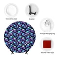 thumbnail image 4 of Picia Skull flower tie dye Pattern Bone China Decorative Plate – Wall Decor with Stand and Adhesive, Elegant Ornament for Living Room, Office, or Entryway-8in, 4 of 6
