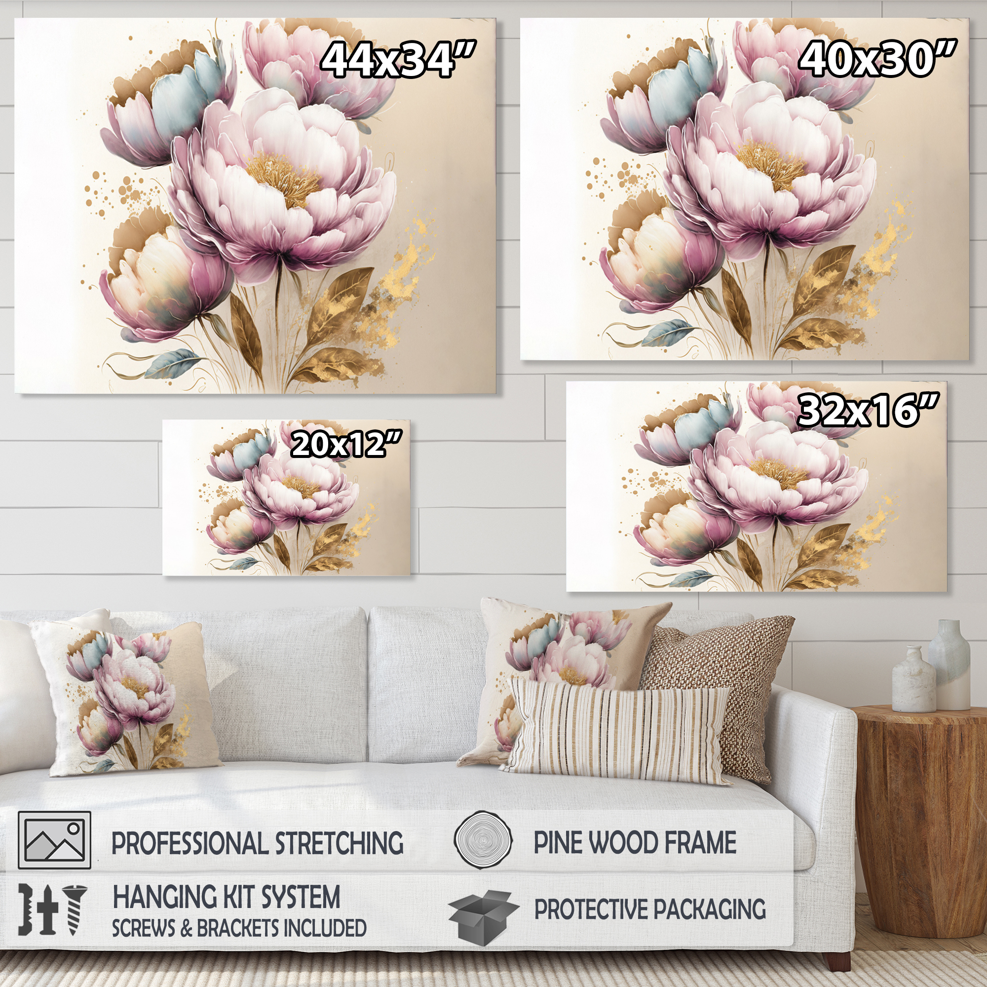 Designart Soft Pink Crocus Bouquet I Canvas Wall Art