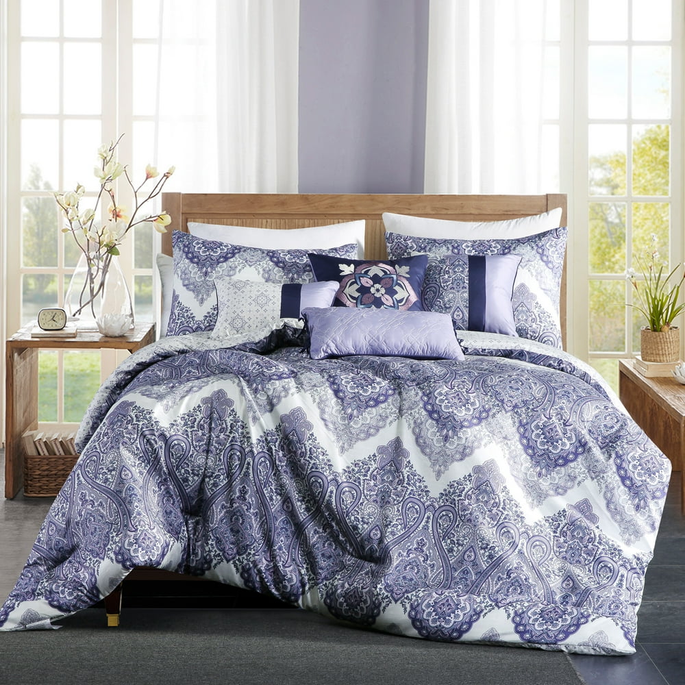 Unique Home Olesia 7 Piece Collection Comforter Set Floral Pattern