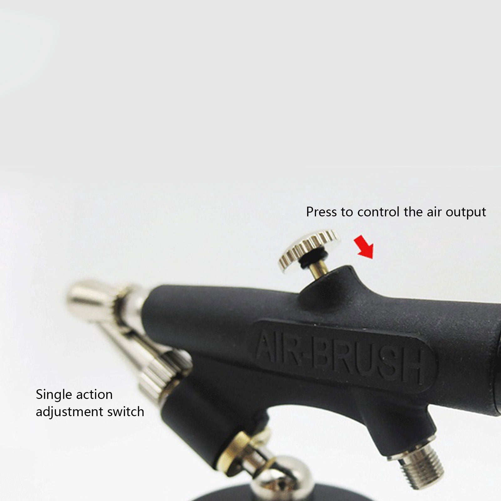 Airbrush Kit Mini Single Action Air Brush Set Siphon Feed 0.8mm Paint for w/ Hose 22cc Fluid Cups for Makeup H