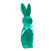 Way to Celebrate Easter Flocked Bunny Decor, Emerald, 16"