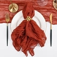 thumbnail image 6 of Wrinkled Dinner Napkins Gauze Cheesecloth Napkins 20 x 20 Inch Rustic Boho Table Napkins Decorative for Weddings Parties Event  Home Table(Terracotta,6PCS), 6 of 7