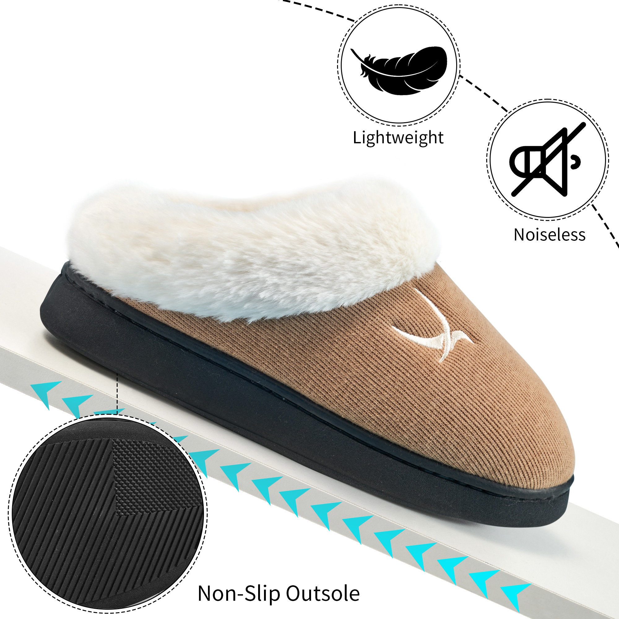 Ecetana Women's Memory Foam Fluffy Soft Slip-On House Shoes photo 4