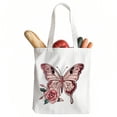 thumbnail image 2 of COMIO  Canvas Tote Bag Handles for Women Cute Aesthetic Beach Tote Bag Reusable Cat Tote Bag (Butterfly), 2 of 5