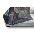 thumbnail image 2 of Antique Soft Flannel Fleece Blanket, Old Armchair in Grunge Retro Interior Damaged Messy Abandoned House Old, Cozy Plush for Indoor and Outdoor Use, 70" x 90", Pale Green Red Black, by Ambesonne, 2 of 5