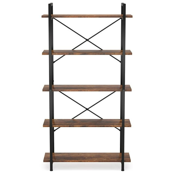 Resenkos Bookshelf, Storage Shelf, Bookcase,5-Tier Bookshelf, Industrial Etagere Bookcase Display Shelf Unit