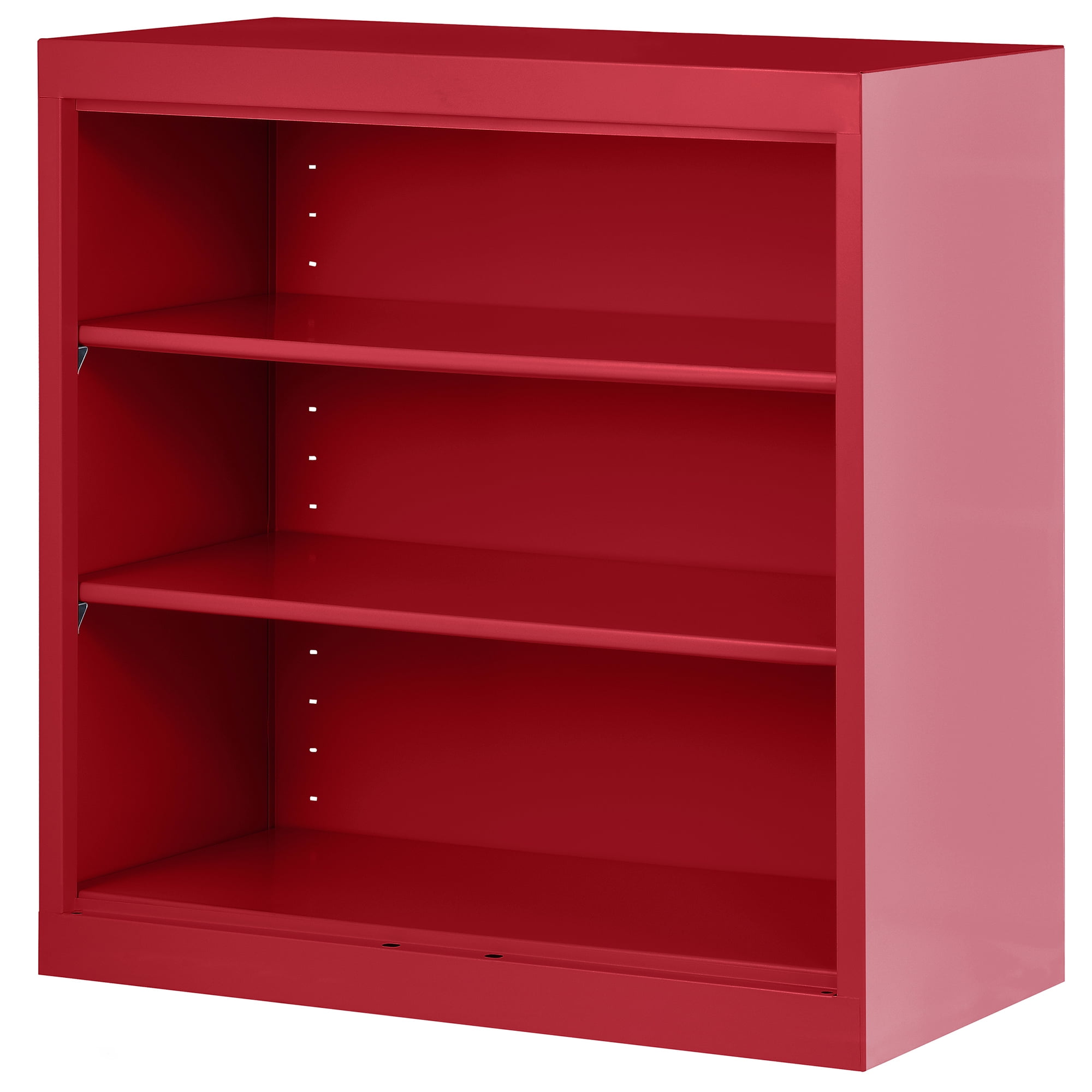 Sandusky Welded Steel Freestanding Bookcase Storage Cabinet, Red