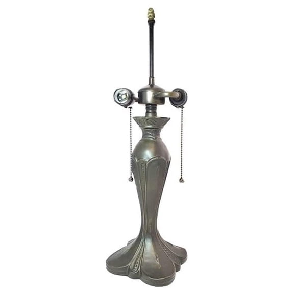 Tulip Metal Lamp Base, Dark Bronze Finish with Gold Highlights, Nicely Weighted 20.5" Tall
