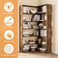 thumbnail image 5 of Corner Bookshelf, 6 Tiers Corner Bookcases with Baffles, 6-Tier Corner Bookshelf with Baffles,Large Storage Corner Bookshelf Display Rack 71''Tall Modern L shaprner Etagere Bookcase Corner Shelf L Sha, 5 of 7