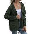 thumbnail image 2 of Raincoat for Women Waterproof with Hood Lightweight Jacket for Running Hiking Outdoor Windbreaker with Drawstring, Green S-2XL, 2 of 9