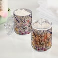 thumbnail image 2 of Yayeee 2 Pack Qtip Holder Bathroom Cotton Swab Canister with Lid Clear Dispenser Set, Purple Floral Pattern, 2 of 6
