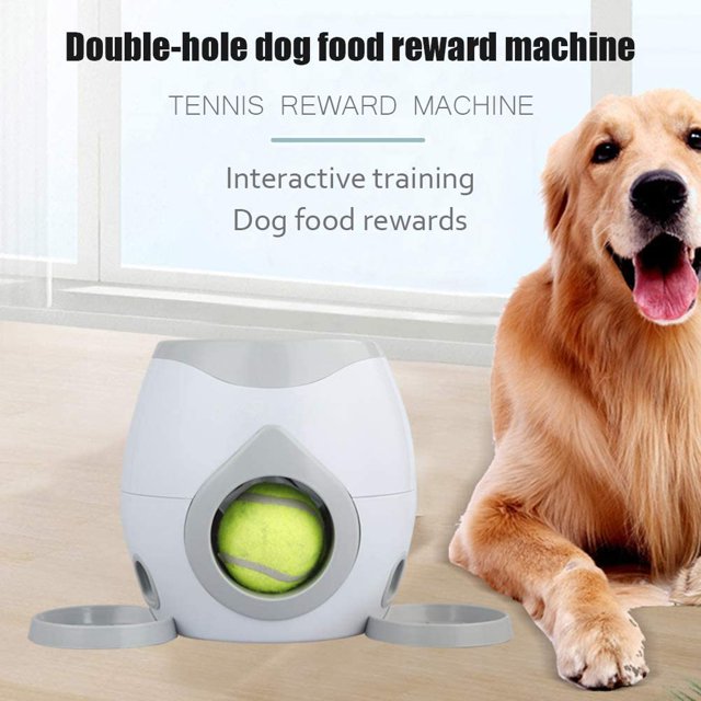 Juguete para mascotas - Lanzador de pelotas de tenis - Dispensador automático de pelotas de tenis - Lanzador interactivo para perros - Juguete de entrenamiento IQ LingWen 8390615227025