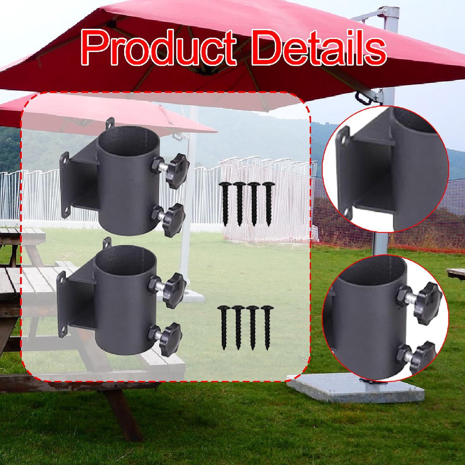 CarpNettore 2 Pieces Patio Umbrella Holder Deck Umbrella Mount Easy Installation Poles Metal