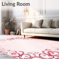 thumbnail image 2 of ODIKA 2'x3' Machine Washable Non-Slip Area Rug, Cloudburst Dreamscape with Whimsical Swirl Motifs and Subtle Ombre Hues High Traffic Rug, Pink, 530606, 2 of 7