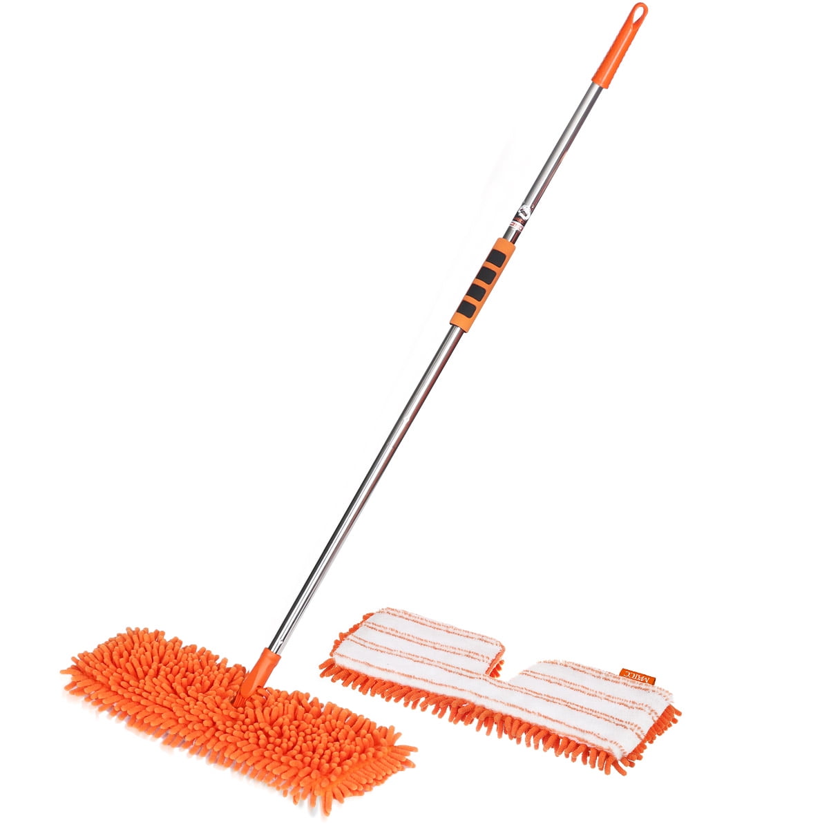 Microfiber Mops for Floor Cleaning, Double-Sided Flip Mop, Dust Mops for Hardwood Floors with 49.2'' Detachable Telescopic Long Handle, Flat Chenille Dry & Wet Mop for Tile and Hardwood