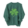 thumbnail image 3 of TaTaai Women Long Sleeve No Hood St Patrick's Day Printed Crew Neck Sweatshirt Ladies Casual Daily Street Wear Soft Warm Non Fading Comfortable Stylish Top Gift, 3 of 6