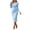 Sky Blue, variant on Bxsruta Womens Midi Dress Long Sleeve Crew Neck Bodycon Ruched Party Evening Gown
