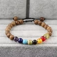 thumbnail image 3 of HOOUN Fashion Men's 8MM Multilayer Wooden Beaded Elasticity Charm Women's Bracelets-040-7, 3 of 4
