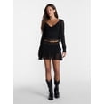 thumbnail image 2 of No Boundaries Lace Trim Mesh Mini Skort, Women’s XXS-XXL, 2 of 5