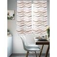 thumbnail image 4 of Brown Stripes Sheer Curtains 72 Inch Length 2 Panels Set Window Treatments, Minimalism Ombre Waves Abstract Textures Rod Pocket Semi Curtains for Living Room/Bedroom/Kitchen Décor, 104"W x 72"L, 4 of 7