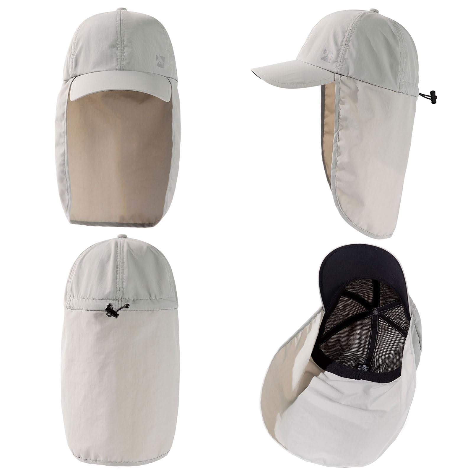 TOP-EX XL/XXL Waterproof Baseball Cap Men with Neck Flap UPF 50 Sun Hats Women, Foldable Summer Hats Safari Hiking Outdoor Hat Breathable Adjustable Grey XL/XXL