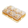 thumbnail image 2 of Recipiente para servir nueces de , tazones para servir refrigerios divididos, multiusos, bandeja de frutas secas con tapa para refrigerios, 6 cuadrícula de oro, 2 of 8