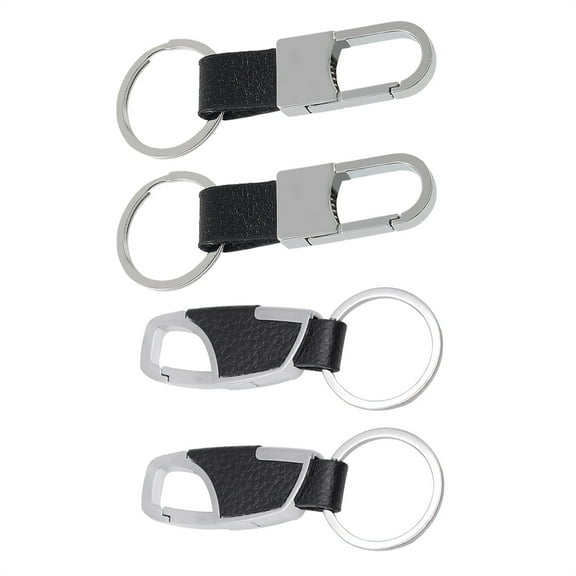 AURARMLET 4pcs Keychain Carabiner Black Zinc Alloy for Daily Use Keys Organizer