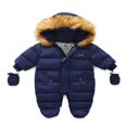 thumbnail image 1 of Baby Zipper Down Jumpsuits With Gloves Winter Romper Rompers, 1 of 6