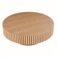 thumbnail image 6 of 39.37'' Round Coffee Table, Wood End Table for Living Room, Modern Contemporary Circle Fluted Drum Side Table, Easy Assembly for Small Space, Natural Ash, 6 of 7