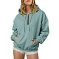 thumbnail image 2 of BOBOGOJP Oversized Hoodies for Women V Neck Half Zip Womens Sweatshirts Fall Pullover 2025 Winter Outfits Fashion Y2k Clothes Mint Green for Size XL, 2 of 5