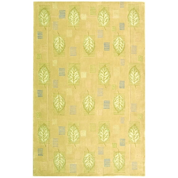 SAFAVIEH Berkley Beulah Floral Wool Area Rug, Beige, 5'3" x 8'3"