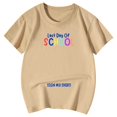 thumbnail image 5 of XUELUO Kids Girls Tops & T-Shirts Summer Last Day Of School Letter Print Round Neck Short Sleeve Pullover Tee Shirts Streetwear,Beige,6-7 Years, 5 of 5