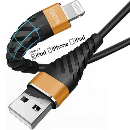 OIITH iPhone Charger Cable 6 Ft,Apple MFi Certified Long Lightning Charging Cord, Fast 2.4A iPhone USB Cord Compatible with iPhone13/12/11/XS/Max/XR/X/8/8P/7P/6/iPad-Orange