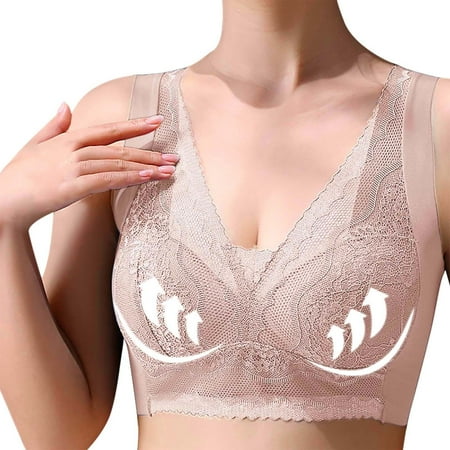 GENGING Clearance Bras for Women Women Lace Bralette Rollback Clothes Plus Size Vest Crop Wireless Lingerie V Hidden Clearance 2024 SexyUnderwear Camisole Cute Bra