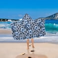 thumbnail image 2 of Yayeee Kids Hooded Towel with Hand Pockets Beach Soft Absorbent Bath Wrap 50 x 23.5 inch, Blue Floral Leopard Pattern, 2 of 5